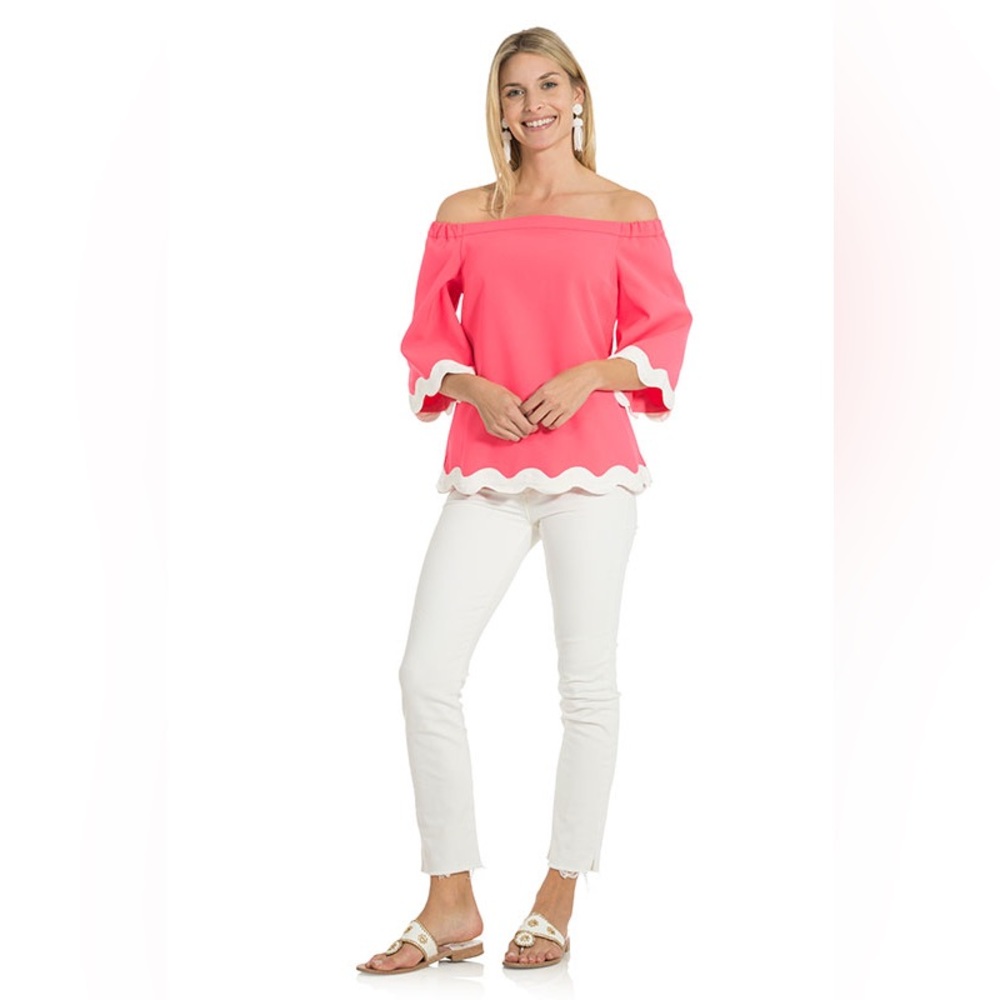 Sail to Sable Neon Pink Off-the-Shoulder Top